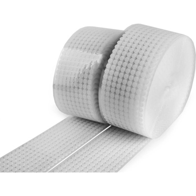 Prima-obchod Suchý zip samolepicí kolečka komplet Ø10; 15 mm v rolích, barva 1 (Ø10 mm) bílá