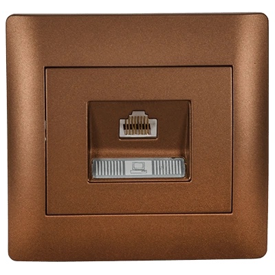 ELMARK Rhyme КОМПЮТЪРЕН КОНТАКТ rj45 (cat5e) КАФЕ МЕТАЛИК (11286)