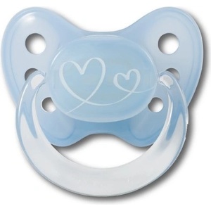Dentistar Латексова залъгалка с халка Dentistar - Орто сърчица, синя, размер 1 (22102) - baby