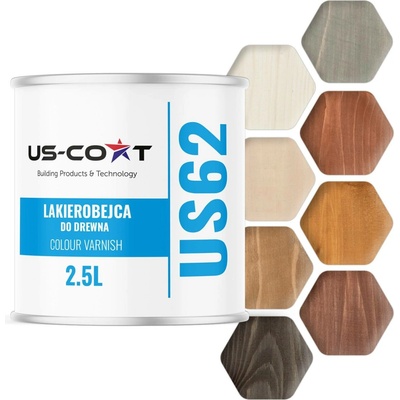 Vodou ředitelná lazura US-Coat 2,5 l saténová univerzální