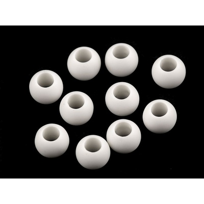 Stoklasa Plastové korálky matné s velkým průvlekem 10x12 mm Balení: 20 ks, Varianta: 1 (24) bílá 1 (24) bílá