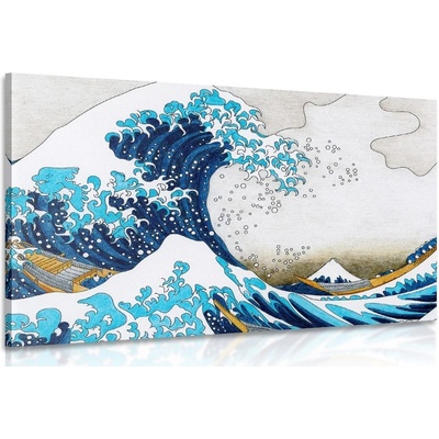 Obraz reprodukce Velká vlna z Kanagawa - Kacušika Hokusai - 120x80