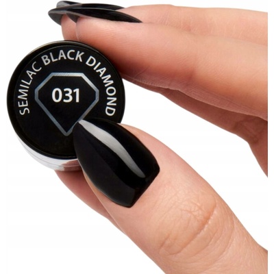 Semilac Hybridní lak na nehty Black Diamond 031 Sytá černá 7ml