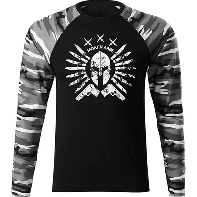 DRAGOWA FIT-T Тениска с дълъг ръкав Ares, градски камуфлаж, 160 г/м2 (11317)