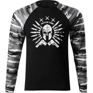 DRAGOWA FIT-T Тениска с дълъг ръкав Ares, градски камуфлаж, 160 г/м2 (11317)