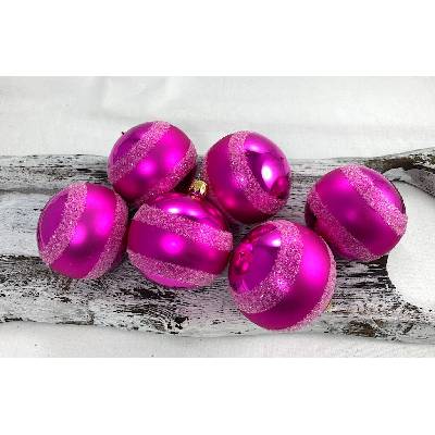 Okrasa Čadca Vianočné gule 22/4470/7/6ks - magenta