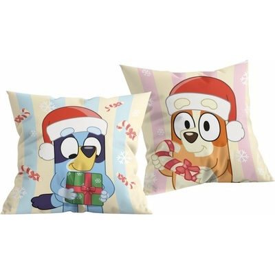 Halantex Vianočný obojstranný vankúš Bluey & Bingo 40 x 40