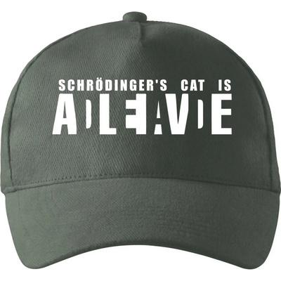 Schrödinger's Cat ADLEIAVDE dead and alive so zahnutým šiltom a mosaznou sponou Tm. bridlica šedozelená
