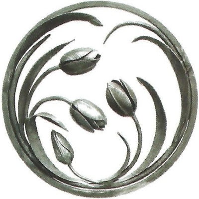 Ornament tulipán, kruh ø385 mm, 12x12 mm