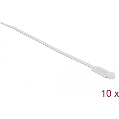 Delock Кабелни връзки с етикет Hx 270 x W 4, 8 mm, 10 броя, бели