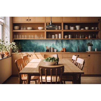 DIMEX ART Фототапет за кухня - мъгла в гората 420 x 60 см