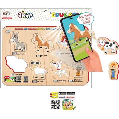 Jagu Образователен говорещ пъзел Jagu - Ферма, 8 части (92-157)