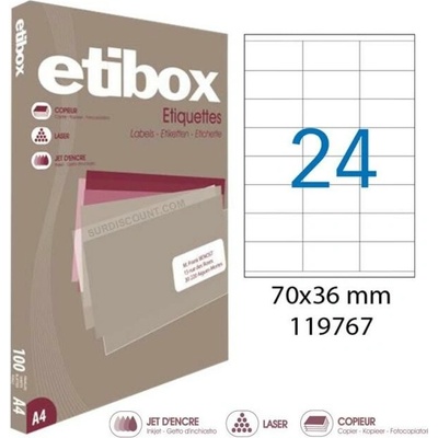 Etikety univerzálne 70x36mm Etibox A4 100 hárkov