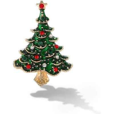 Éternelle vánoční brož se zirkony Christmas Tree 4 vánoční stromeček B2097-11120205344601 Barevná/více barev