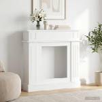 vidaXL Рамка за камина Бяло 102 x 26 x 100 см Инженерна дървесина (8006642)