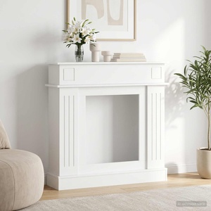 vidaXL Рамка за камина Бяло 102 x 26 x 100 см Инженерна дървесина (8006642)