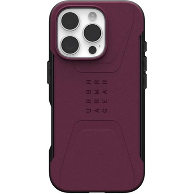 Urban Armor Gear Гръб UAG Civilian Magsafe за iPhone 16 Pro Max - Бордо (840283914171)
