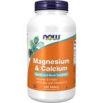 NOW NOW Magnesium & Calcium with Zinc and Vitamin D-3, 250 Tablets