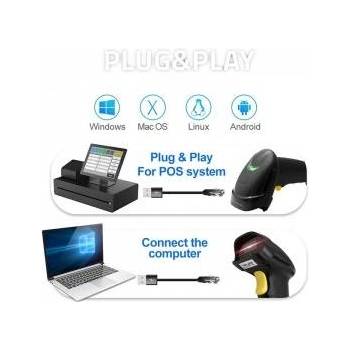 Qoltec Barcode Reader Qoltec Laser 1D Barcode Reader | USB | Black