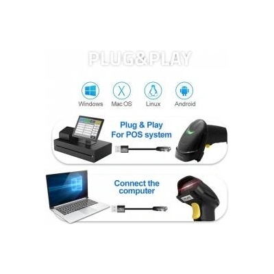 Qoltec Barcode Reader Qoltec Laser 1D Barcode Reader | USB | Black