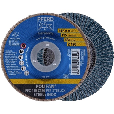 PFERD TOOLS 67769115 PFC 115 Z 120 PSF STEELOX vějířovitý brusný kotouč Průměr 115 mm Ø otvoru 22.23 mm Zrnitost 120 ner