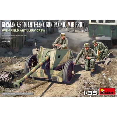 MiniArt German 7 5 cm Ani-Tank Gun PaK 40 Mid Production w/ Crew 1:35