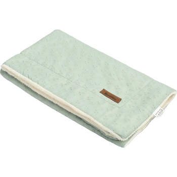 Sensillo Бродирано одеяло с дантела и плюш Sensillo - Мента, 80 x 100 cm (SILLO-42911)