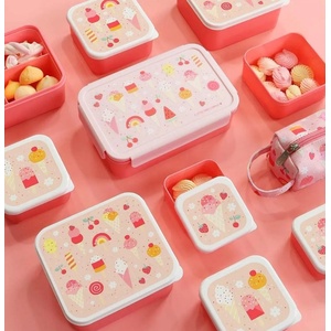 A Little Lovely Company : Комплект от 4 кутии за храна Lunch & Snack Box - "Ice Cream (SBSEIC61)