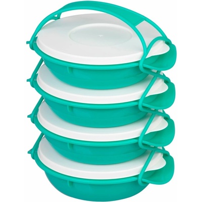 MagicHome Obedár MagicHome, okrúhly, 4 dielny, farebný, 4x 1000 ml, 22,4x20,5x29,5 cm