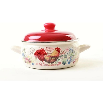 Metalac Kastrol kohout, mělký kastrol Prince s poklicí 22 cm, 3,5 l