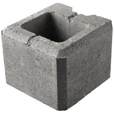 Tvárnice plotová koncová poloviční DITON VISO melír přírodní 200×200×150 mm
