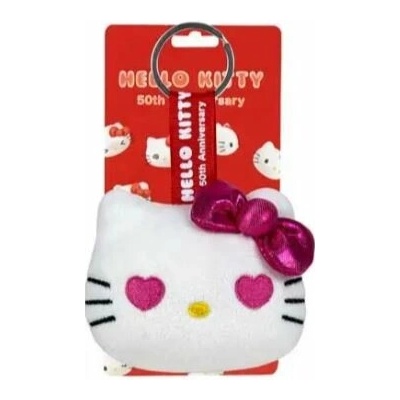 Prívesok na kľúče Plyšová Hello Kitty 50.výročí růžová 7cm