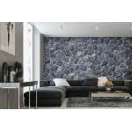 DIMEX ART Самозалепваща се флизелинова фототапета черна каменна текстура 375 x 250 см