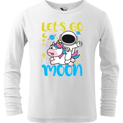 Dobrý triko Dětské bavlněné triko Lets go moon Bílá