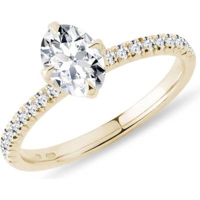 Klenota Zásnubní prsten s oválným diamantem ve žlutém zlatě k0860033