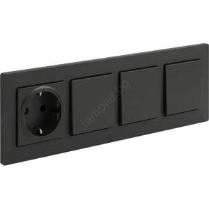 Legrand Legrand-Троен еднополюсен ключ № 1 и розетка domo SCHUKO 250V/16A NILOE STEP (LR0116G)
