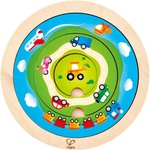 Hape Дървен кръгъл пъзел Hape - Превозни средства (H1605) - baby