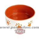 Misky a zásobníky pro psy Trixie Miska keramická pes s béž.tlapkami 1,4 l 20 cm