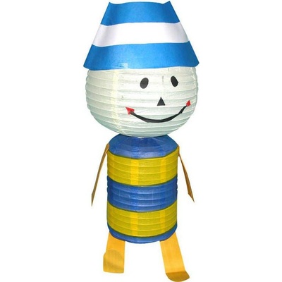 Lampión krčený harmonika panáčik 30x68 cm na žiarovku papierový
