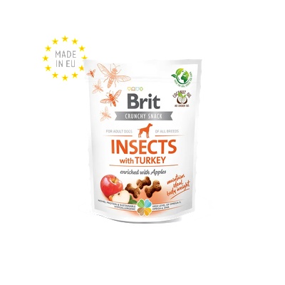 Brit Care Crunchy Cracker Insects with Turkey and Apples-лакомства с насекоми, пуйка и ябълки, 200gr