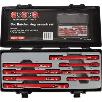 FORCE Комплект ключове звезда с тресчотка Force JN67823 - 6х7, 8х9, 10х11, 12х13, 14х15, 16х18, 17х19 и 21x22 mm, 8 броя (JN67823)