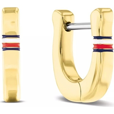 Tommy Hilfiger Elegantní pozlacené náušnice s trikolórou 2781086