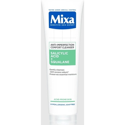 Mixa Salicylic Acid + Squalane Anti-Imperfection Comfort Cleanser čisticí gel proti nedokonalostem pleti 150 ml