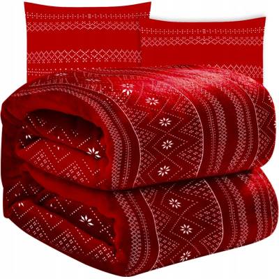 Ruhhy Deka červená polyester obojstranná geometrická 160x200