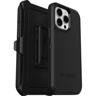 OtterBox Defender Case for iPhone 15 Pro Max, Shockproof Drop Proof Ultra Heavy Duty Protective Case 5X Military Grade Tested Black - 77-92549