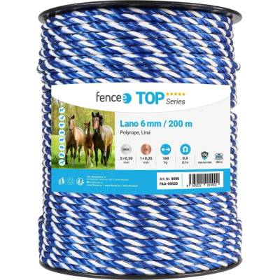 fencee lano pro elektrický ohradník, průměr 6 mm, modro-bílé