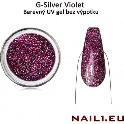 Nail1 g Silver Violet Glitrový UV/LED CCFL 5 ml