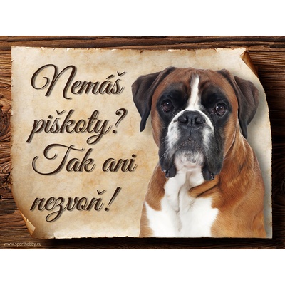 Sport hobby Cedulka Boxer Piškoty CP1188 20 x 15 cm