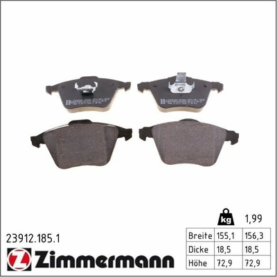 Sada brzdových destiček, kotoučová brzda ZIMMERMANN 23912.185.1