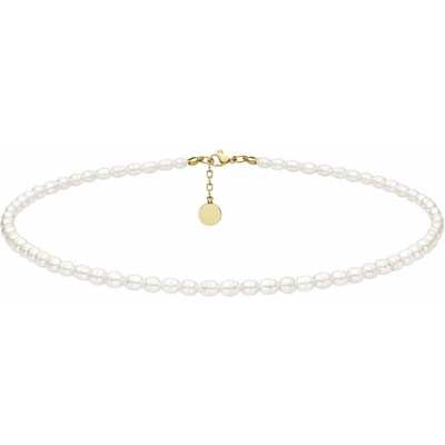 Manoki Perlový choker náhrdelník - chirurgická ocel, sladkovodní perla X-WA516G/45 Zlatá